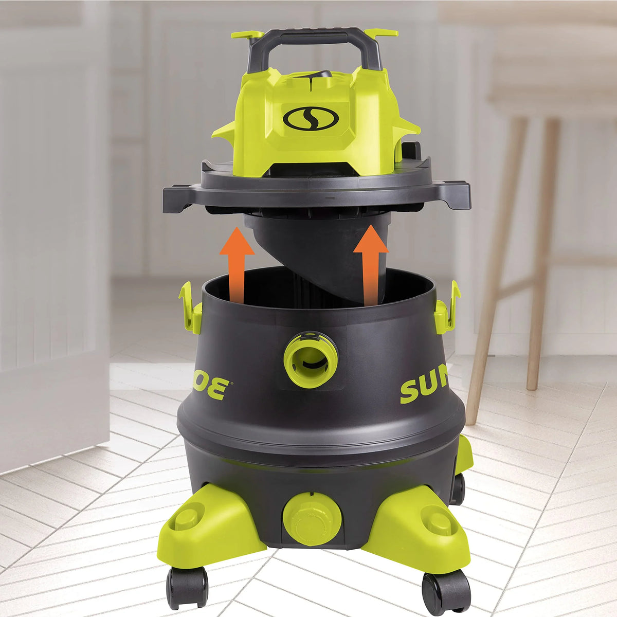 Shop Sun Joe Filtration, Black/Green 8-Gallon HEPA Peak w/Cleaning HP 6.5 Wet/Dry 1200-Watt Attachments, Wheeled SWD8000 Restored Vacuum, (Refurbished)