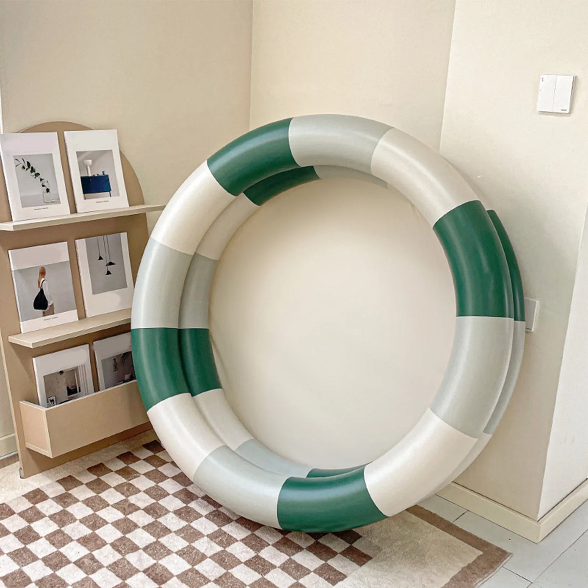 Stripe Swimming Pool Family Baby Retro Pool Cute Thickened Up liquid Pool Buumin Green design Blow Inflatable