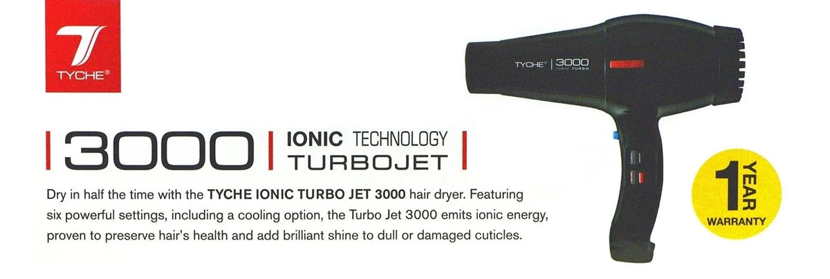 Professional Year Black Ions, (1 Radiation 3000 Air Distribution Tech Heat Warranty) Shine Dryer Power Tyche Negative Fast Hair Ionic & Infrared Ceramic Dries Turbo Hair Hair Electromagnetic