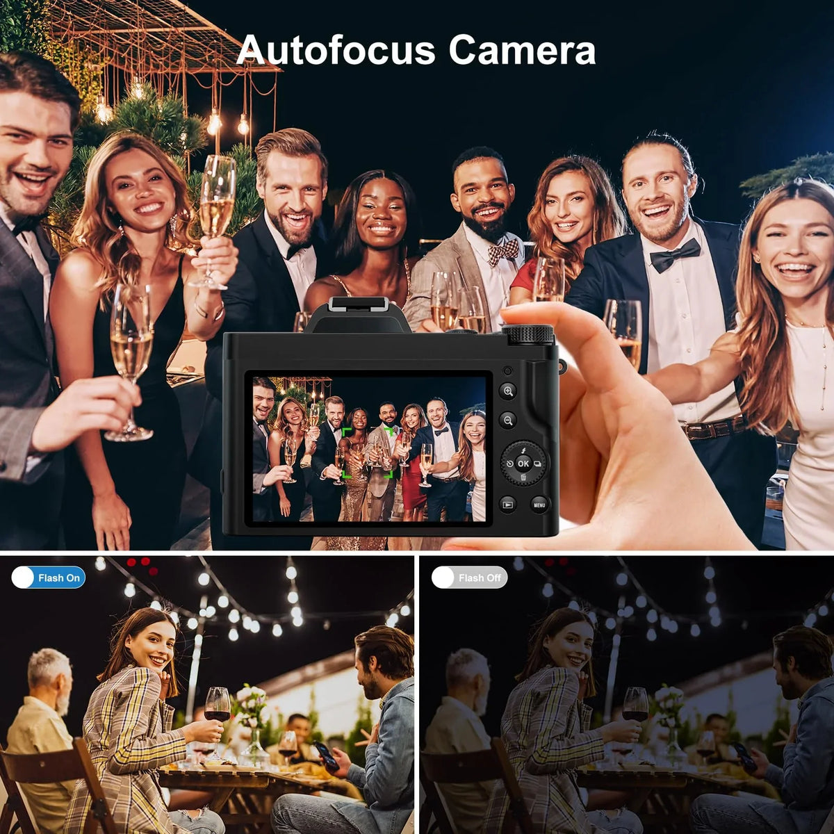 Travel Filter Camera Camera, WiFi 48MP 6-Axis Stabilization 5K 16x Digital Zoom Girls, Beginners with Autofocus Camera Camera, UV Boys, Compact for Vlogging Digital