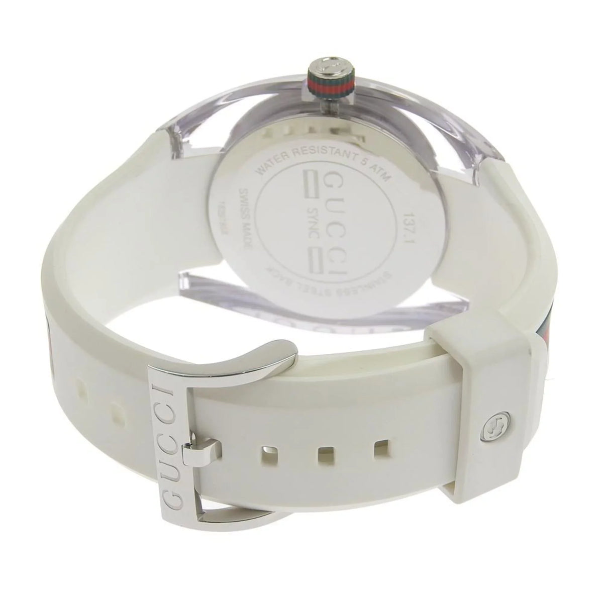 Watch Men's Silver Sink Display Used Authenticated Rubber Stainless Analog 137.1 Dial Steel Quartz x