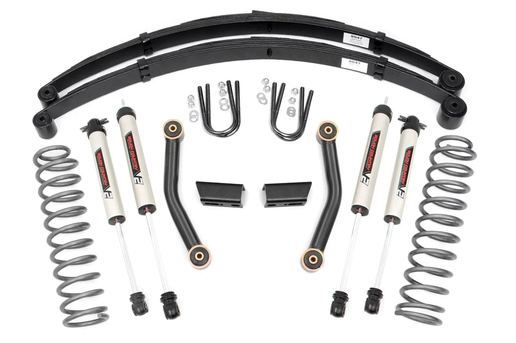 XJ Shocks w/V2 Cherokee Kit Lift - Jeep 1984-2001 630X70 Country for Rough 3"