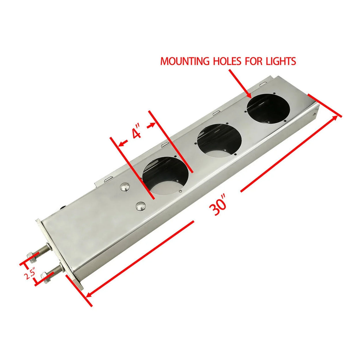 Length Straight for Semi Bracket Holder Loaded Stainless Set Bolt Steel Spacing POWERWORKS Hanger Flap Spring 2.5" Mud fit 30" Trucks Mudflap