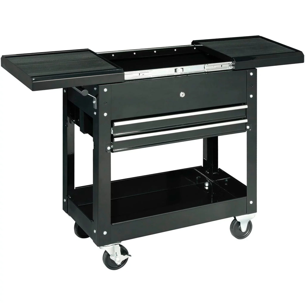 Tool W/ 2-Drawer Global Industrial Cart Top, Sliding Black 27"
