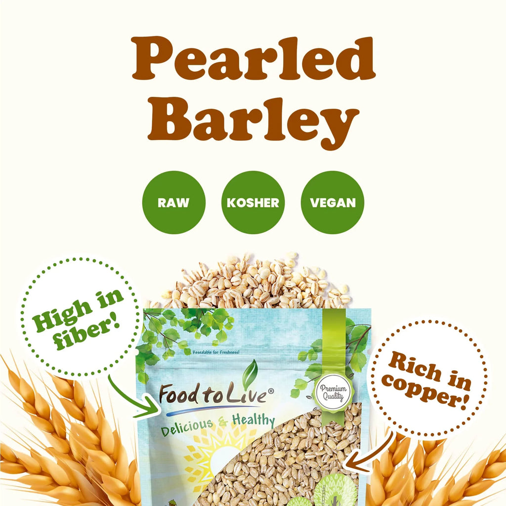 to Live 15 Pearled Vegan, Food Barley, Pounds by Raw — — Kosher,