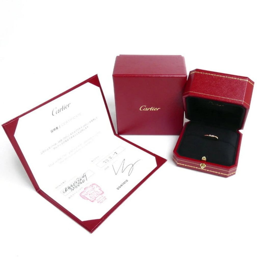 3PD Women's Wedding CARTIER K18PG Pink Pre-Owned 49 9 Ballerina Diamond dimension Ring Curve Gold B4098649 2.4g (Good)