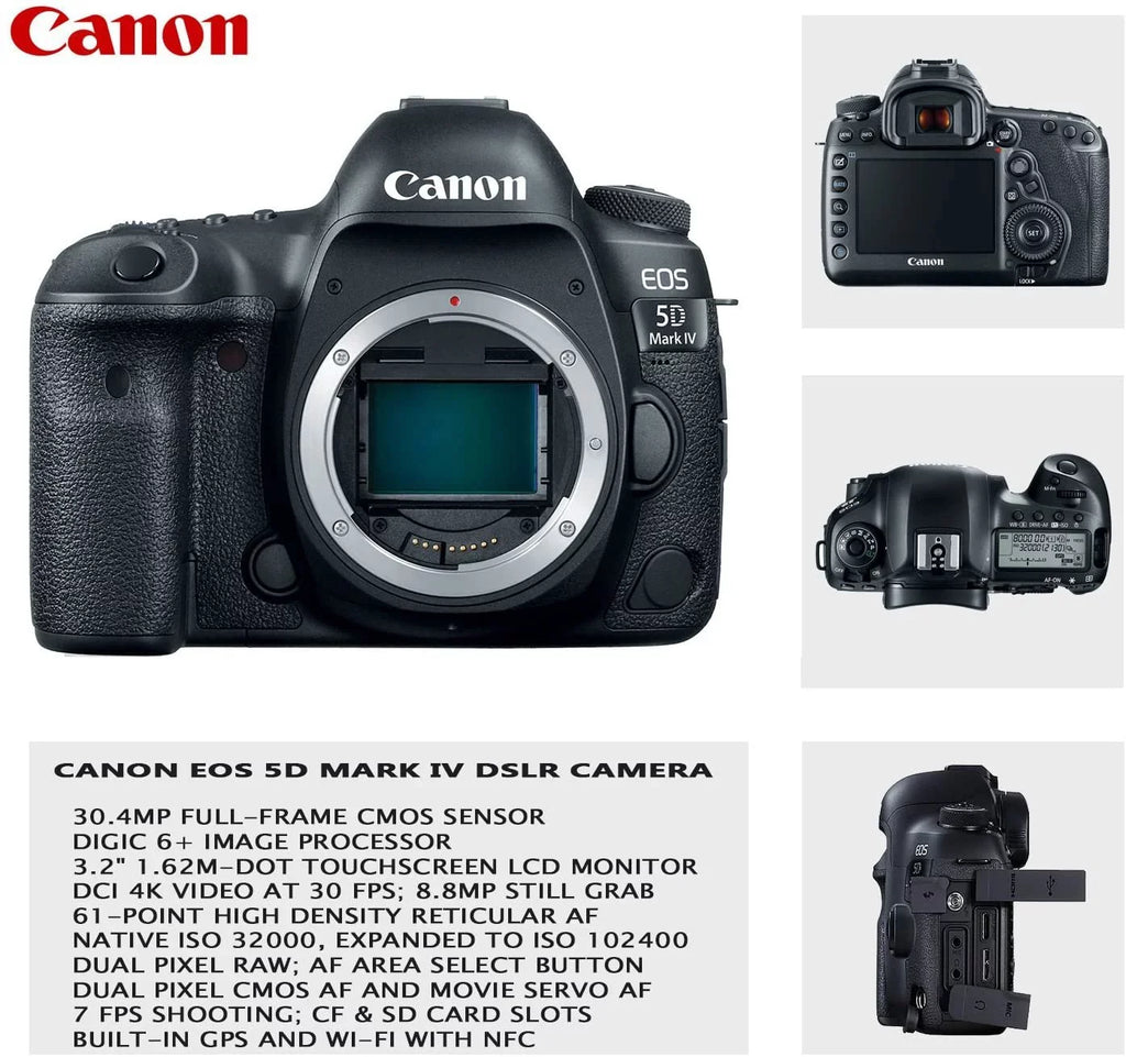 Canon 32gb Memory + Creator IV 5d EOS Canon Monitor Kit LED Light + DSLR Headphones Accessory Premium Lens Series Video Bundle Monopod Video + High Mark 24-105mm Camera + with End + STM