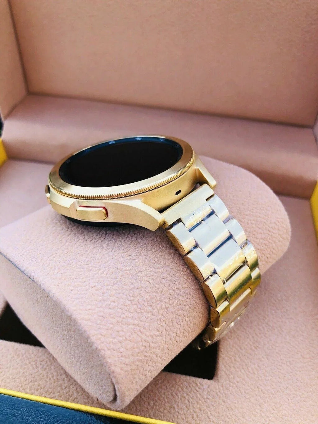 LTE Band Bezel 4 Gold Plated Watch Gray Gold 46mm Gold Custom 24k Galaxy