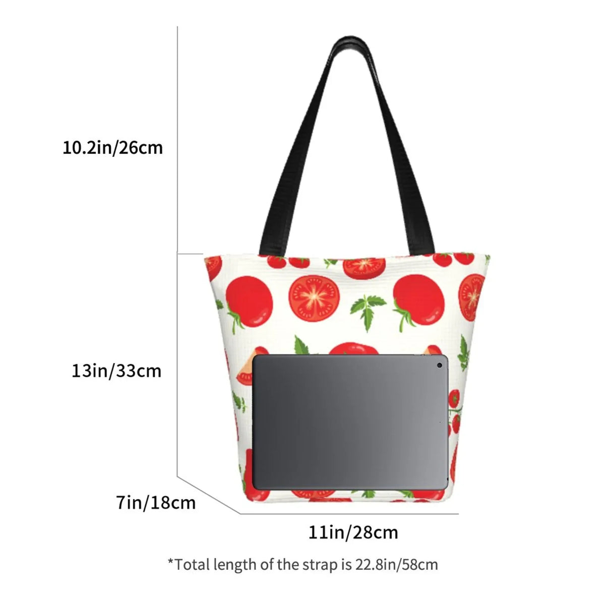 Fresh Tote Hobos Capacity Shopping Lukts Women'S Bag,Shoulder Handbags Bag Red Bag Large Tomato