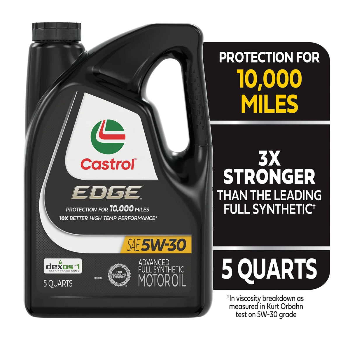 5 5W-30 Motor Oil, Quarts Full Synthetic Castrol EDGE Advanced