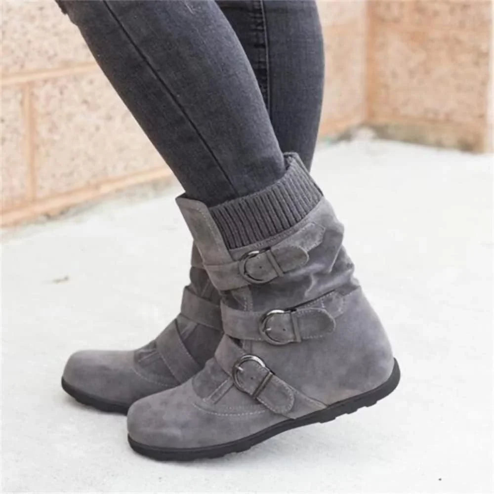 Shoes dimension Women Plus Classic Casual exterior Women Boots Winter Warm Flat Booties Snow Plush Boots Ladies Autumn