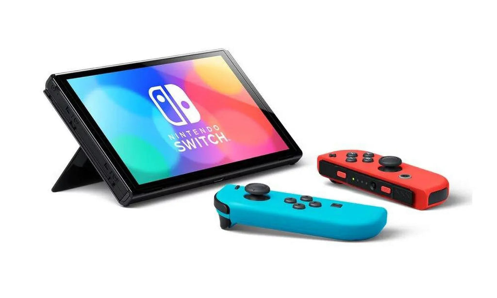 Game Switch OLED with Snap Nintendo Pokemon Neon Blue/Red