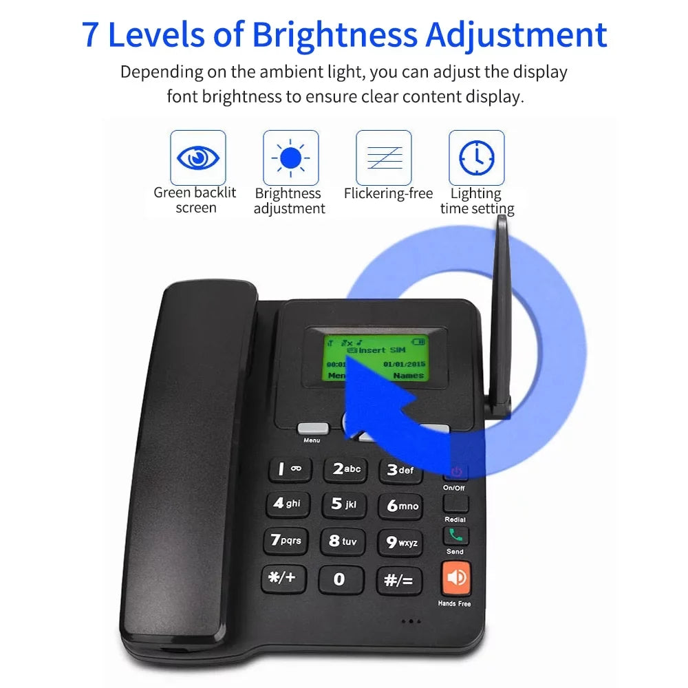 Telephone Home Bisofice Cordless Dual Office GSM for Phone Use SIM and Desktop and with Set Support Cards