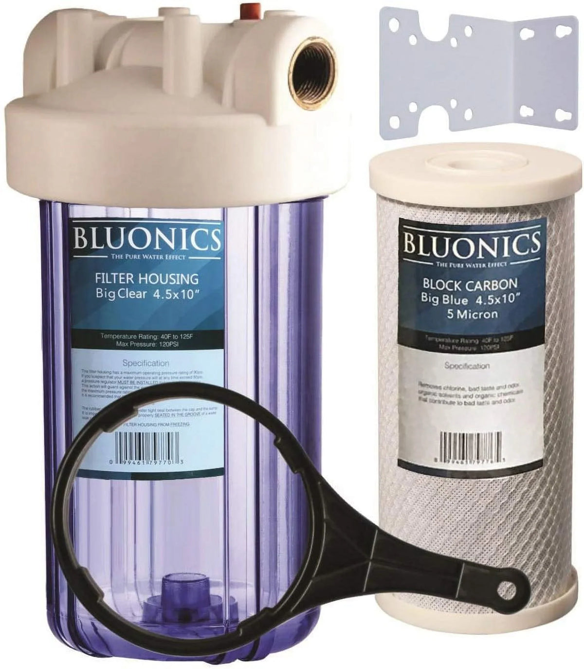 Big 5 liquid Block Blue Clear Blue Whole transparent Micron 10" Filter with Carbon House housing