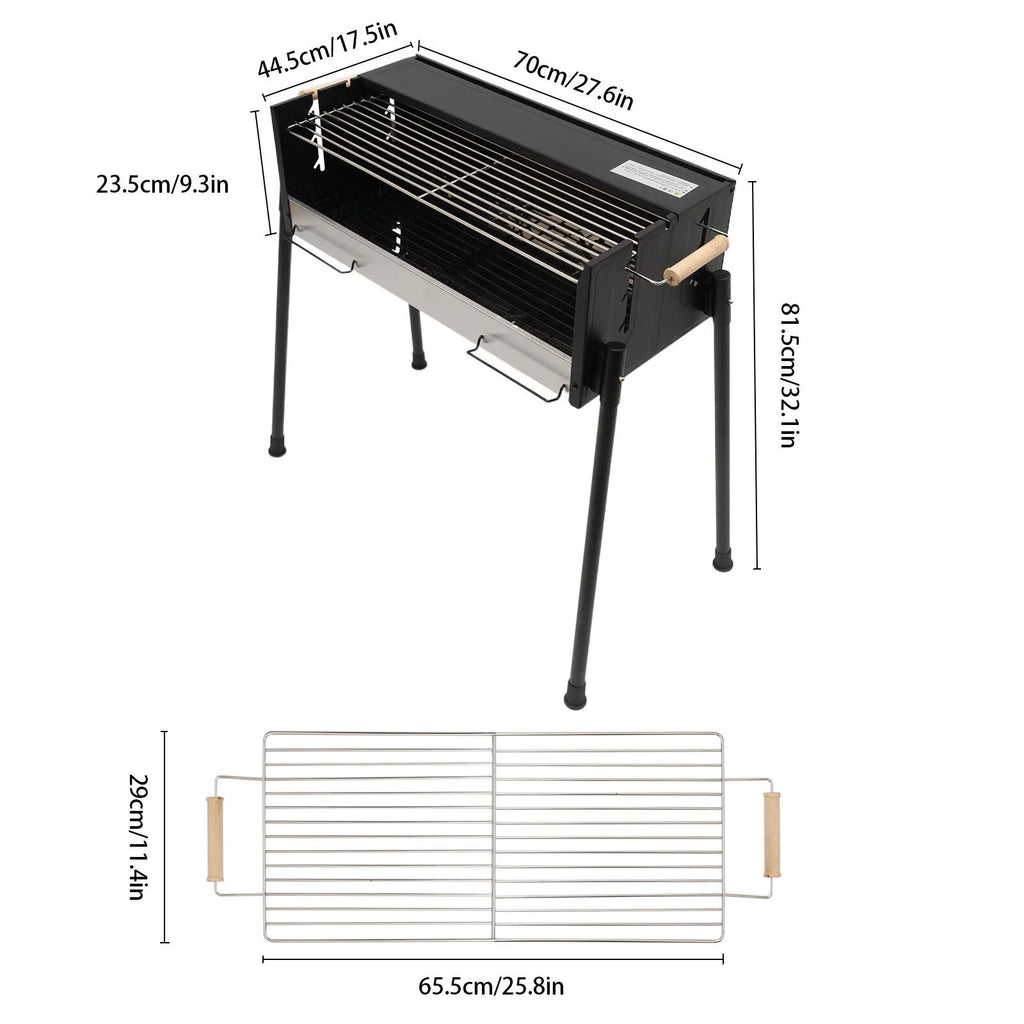 Stainless 304 Picnic Food Grill Steel Grill Kits Barbecue Miumaeov Charcoal Grade Grill Charcoal with for Portable Camping Grill Folding BBQ Tool