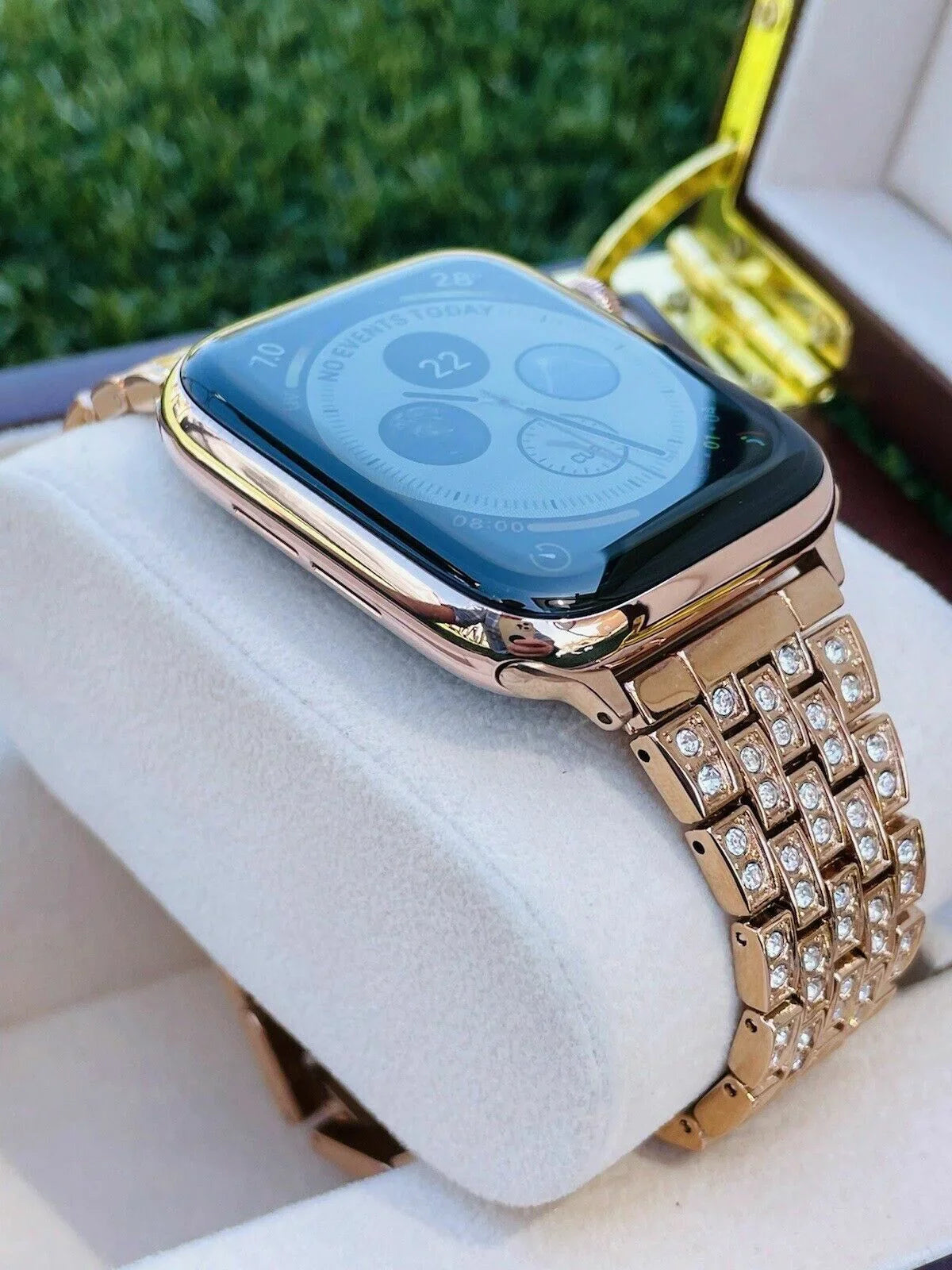 SERIES Band Steel 24K iWatch Rose Stainless 7 Rose Gold 45MM Custom Gold