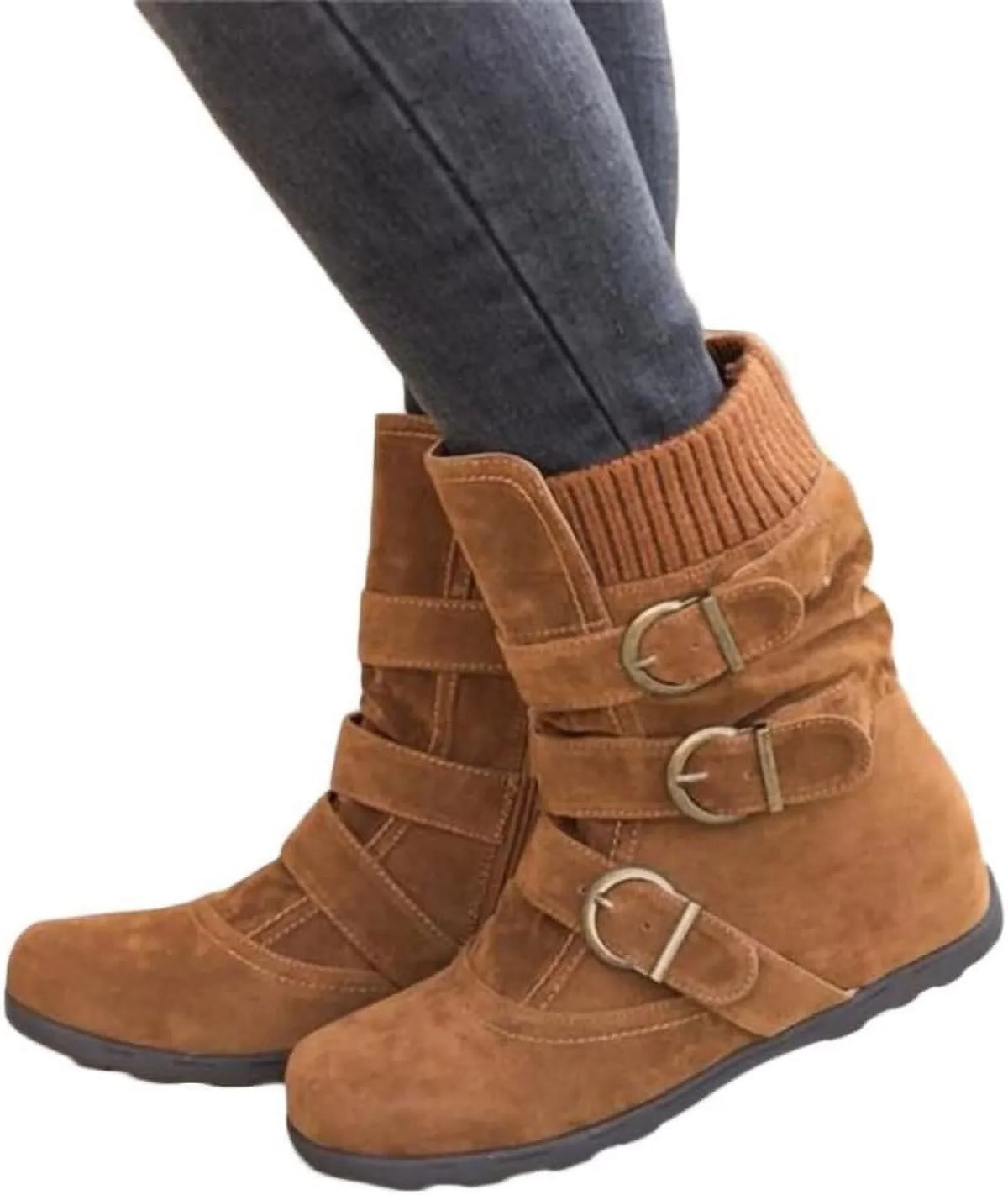 Shoes dimension Women Plus Classic Casual exterior Women Boots Winter Warm Flat Booties Snow Plush Boots Ladies Autumn