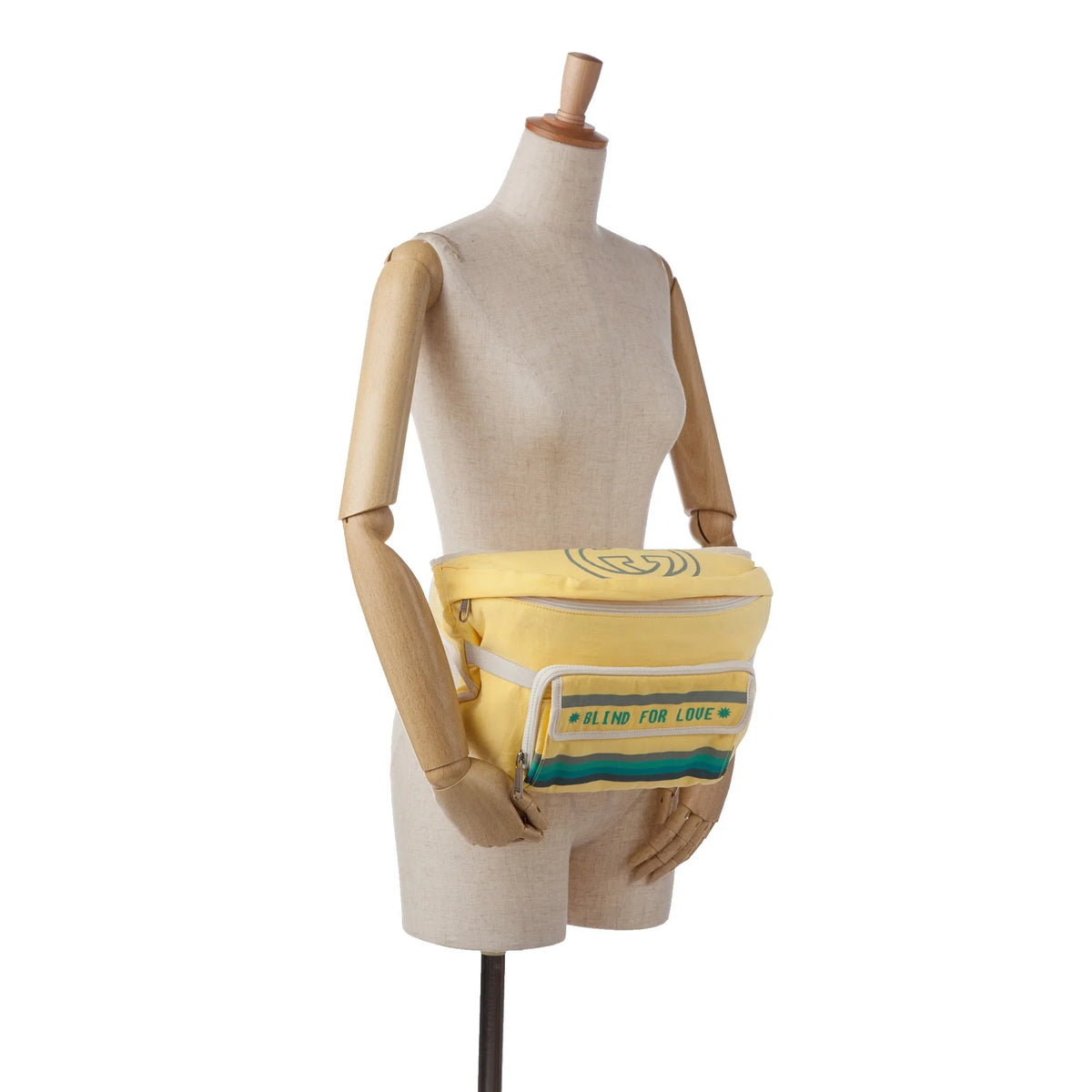 Yellow Belt (New Bag Defects) Unisex For Pre-Owned Love Fabric Authenticated with Nylon Blind