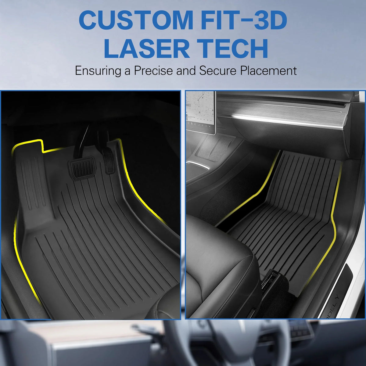 Waterproof for Model for Trunk All Mats Y Mats Cargo 5-Seater, Anti-Slip & Floor Tesla TPE Custom Set 2021-2023 climate Mats 6 of Rear Fit Tesla Liners WEIZE Front Set Accessories, 2024,