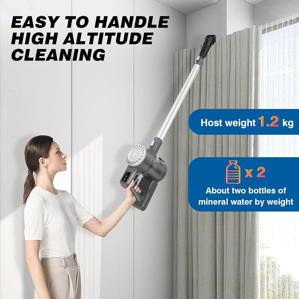 4 Carpet in1 Vacuum 22000Pa 2.0Ah for Cleaner Pet Stick with Vacuum Max Lightweight Quiet Suction, Vacuum Cordless Hair Cleaner, 35Mins Floor Cordless Runtime, Hardwood Household Battery