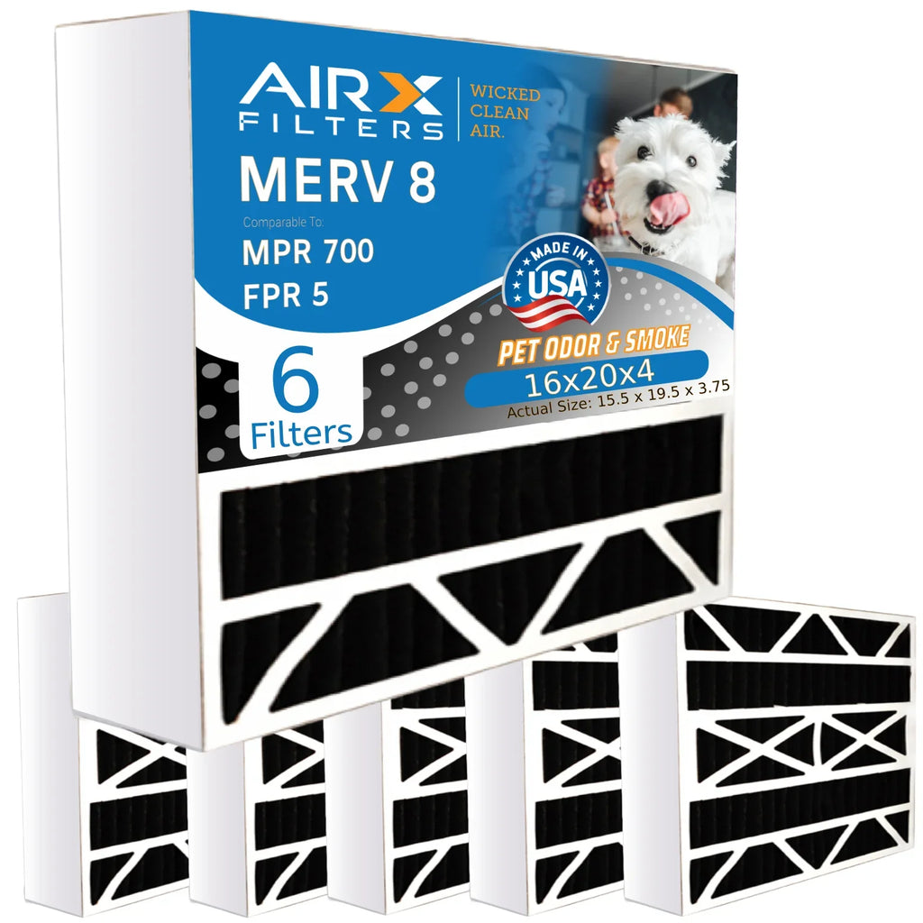 FILTERS by MPR Premium Filter 6 AC MERV Carbon & Furnace Eliminator Pack Air WICKED 16x20x4 Odor 16x20x4 Comparable USA 700 HVAC to Filters AIR. Filter 5 AIRX Made CLEAN FPR 8