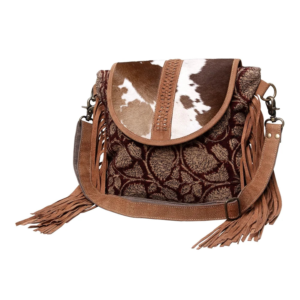 purse Canvas Hair-On Cross Body KB483 KB OHLAY Genuine handbag bag Leather western women Upcycled
