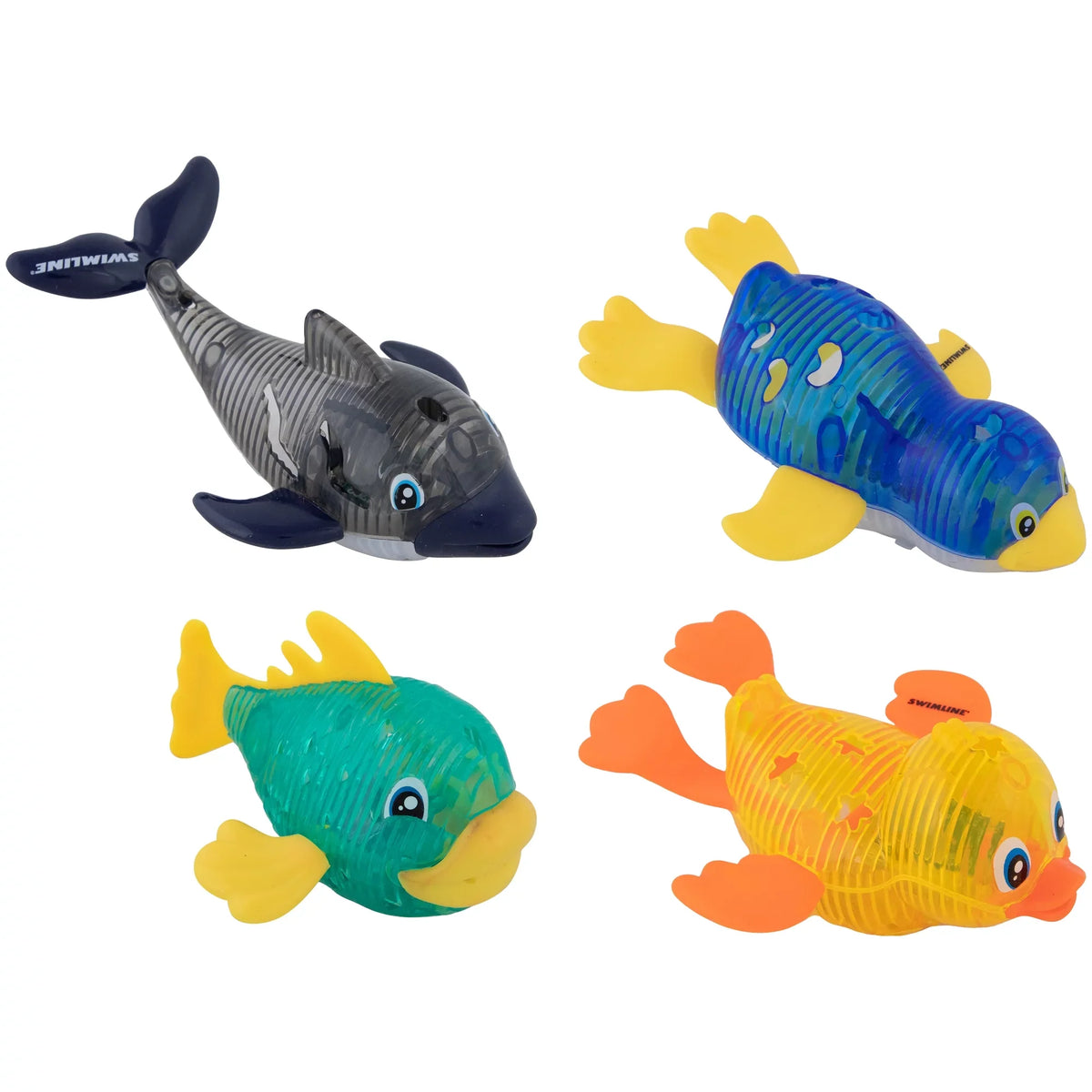 Animal Bath & Flashing Sea Catch Game Learn Retrieval Tub Multi For Fish Dive Pool For LED Underwater Pals Swimming Light-Up Practice The Kids Color Diving Glowing 4-Pack Fun Toys SWIMLINE ORIGINAL