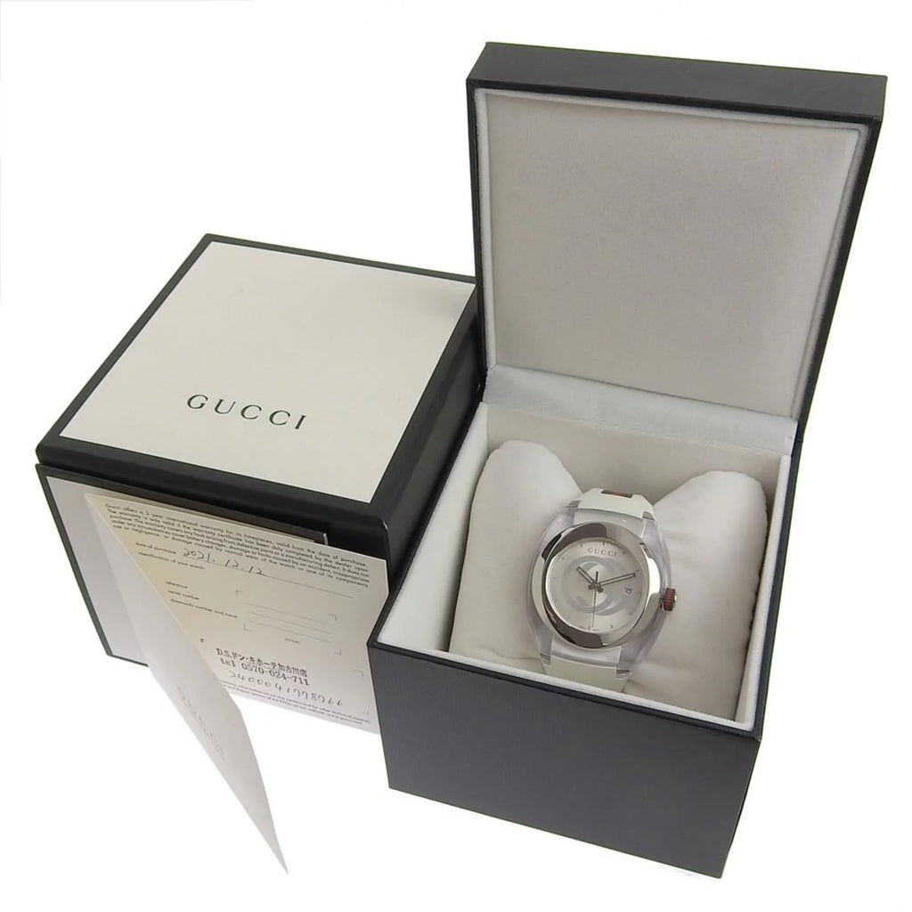 Watch Men's Silver Sink Display Used Authenticated Rubber Stainless Analog 137.1 Dial Steel Quartz x