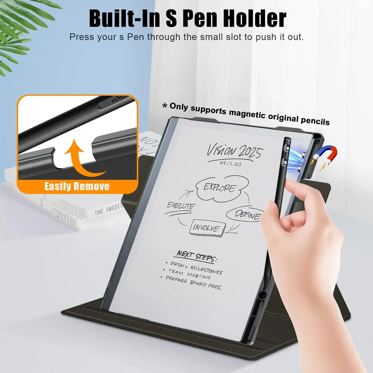 Book Remarkable Case Remarkable Inch with for Paper Digital Pen Folio 10.3 Magnetic Ultra Slim for Holder Xuanbeier 2 2