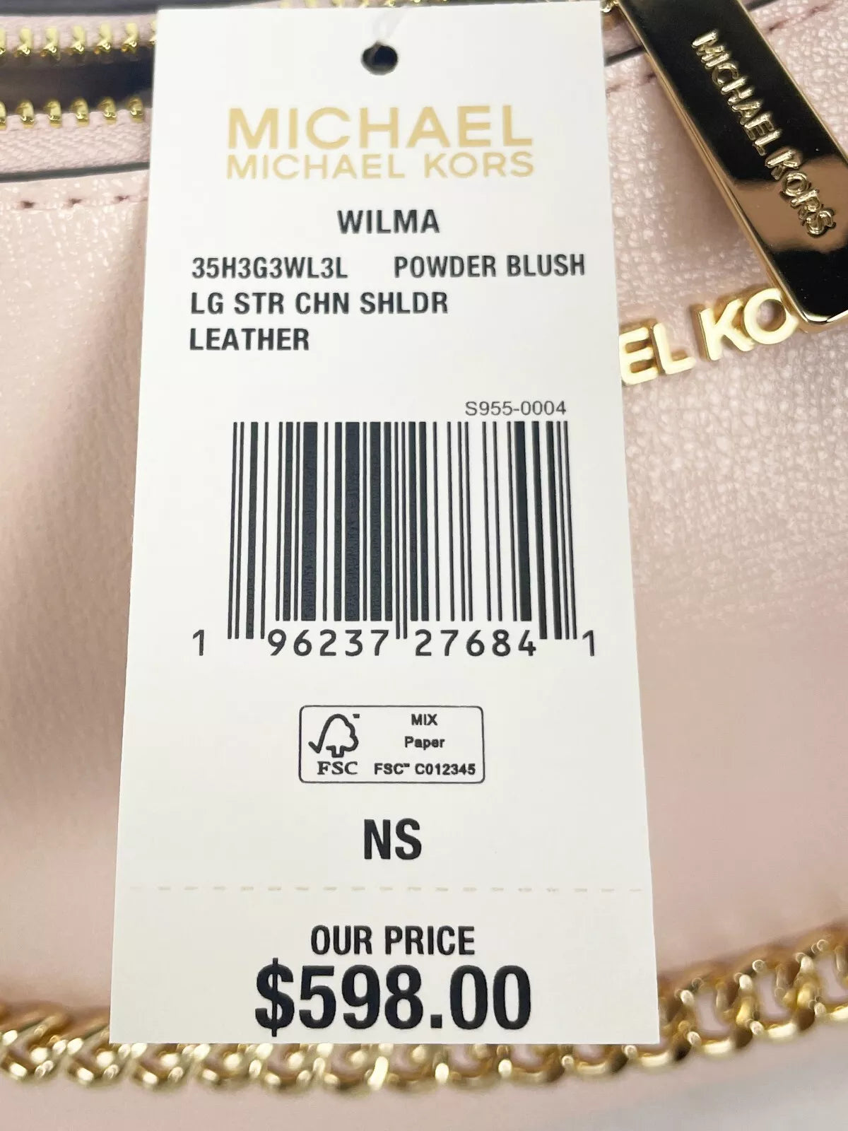 Large Bag Wilma Leather Purse Shoulder Chain Michael Smooth Kors
