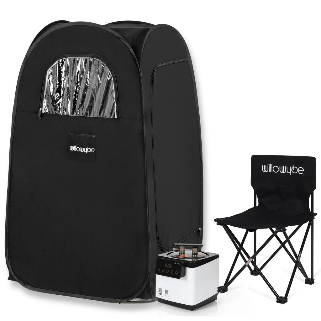 Portable | Foldable Home Tent, Spa Body (Black) Steamer, Personal with Sauna Steam Bluetooth Chair Control,