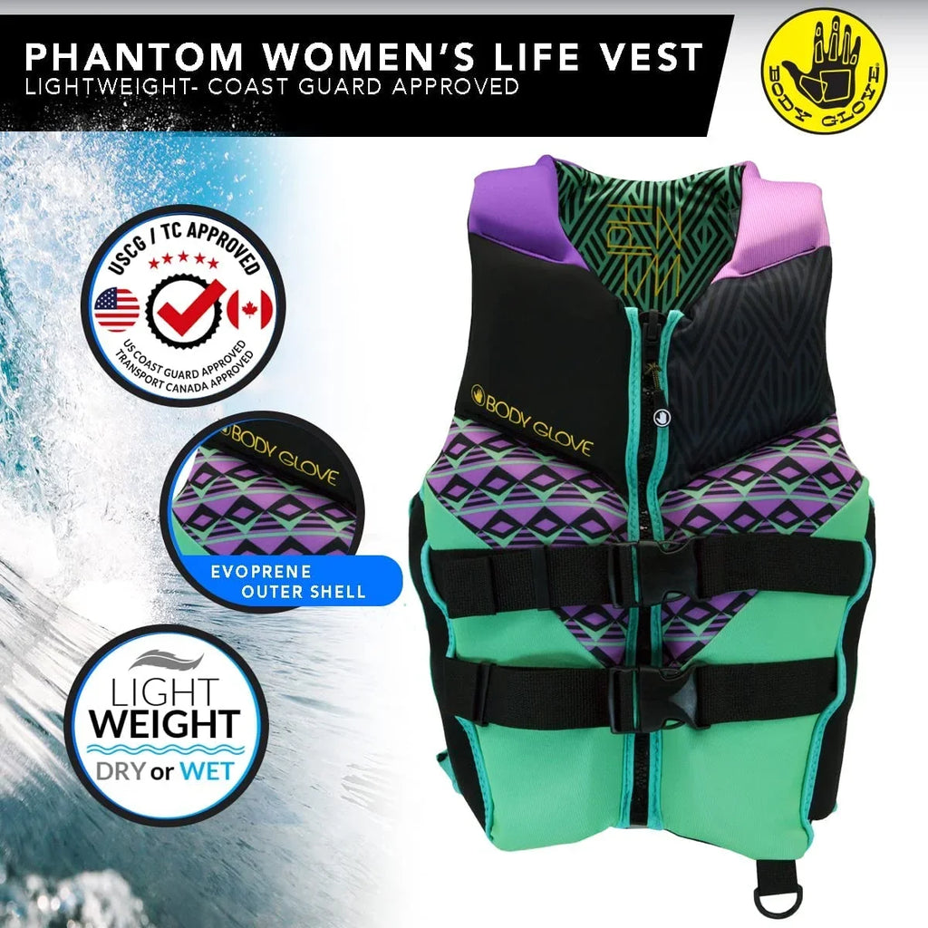 Women's 2XL, Glove- Jacket Life -Adult, Aqua Phantom PFD-Adult Women, Body