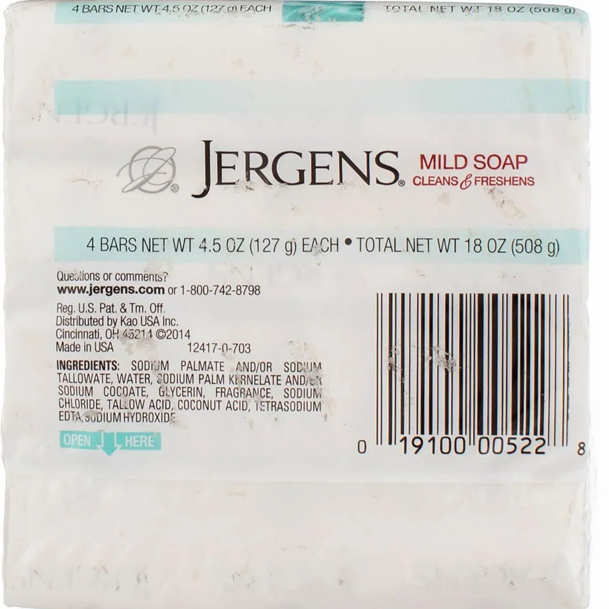 Soap 4.5 Sensitive Mild for Bar Normal Skin, Count) (4 Jergens to oz