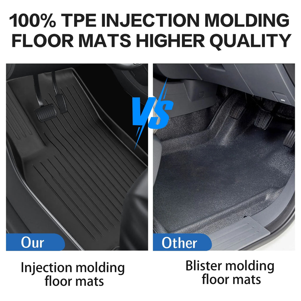 Waterproof for Model for Trunk All Mats Y Mats Cargo 5-Seater, Anti-Slip & Floor Tesla TPE Custom Set 2021-2023 climate Mats 6 of Rear Fit Tesla Liners WEIZE Front Set Accessories, 2024,