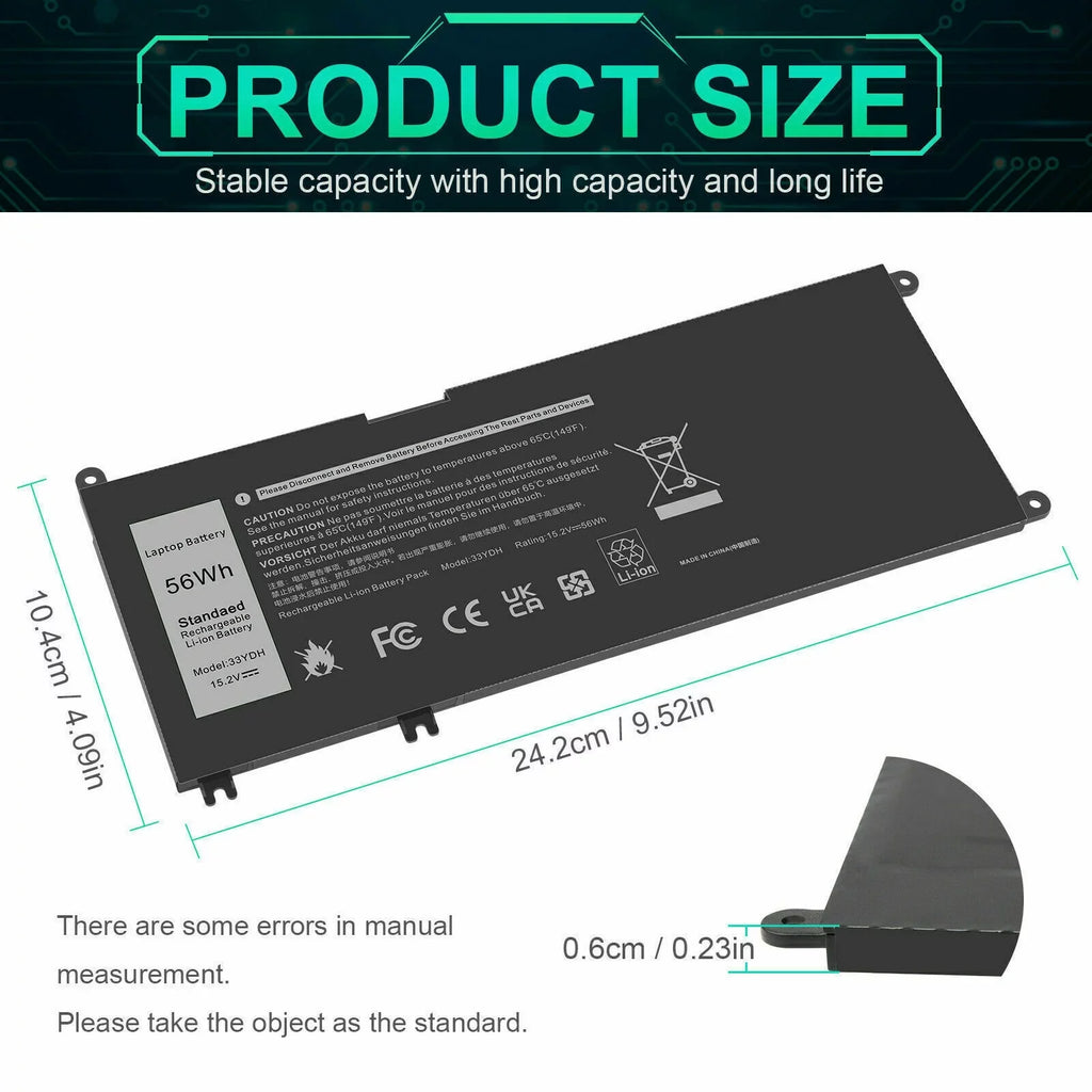 15 3779 G5 7588 17 5587 15 15 G3 G7 Battery 3579 J9NH2 for PVHT1 Laptop