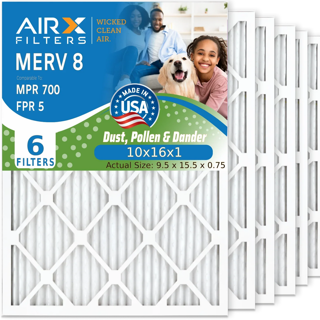 WICKED 700 Filters Filter Conditioner Comparable & by Made 6 Electrostatic 5 10x16x1 FILTERS Air Furnace USA AC Premium MPR AIR. FPR 8 CLEAN HVAC Filter 10x16x1 to Pleated Pack AIRX Air MERV