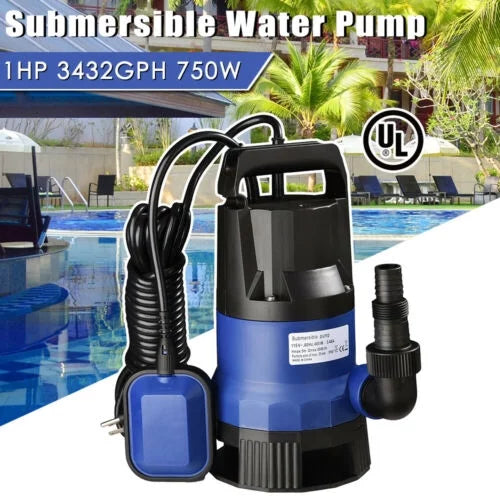Sump For Submersible 1HP Dirty Pond Swim liquid 750W Pool Pump Clean
