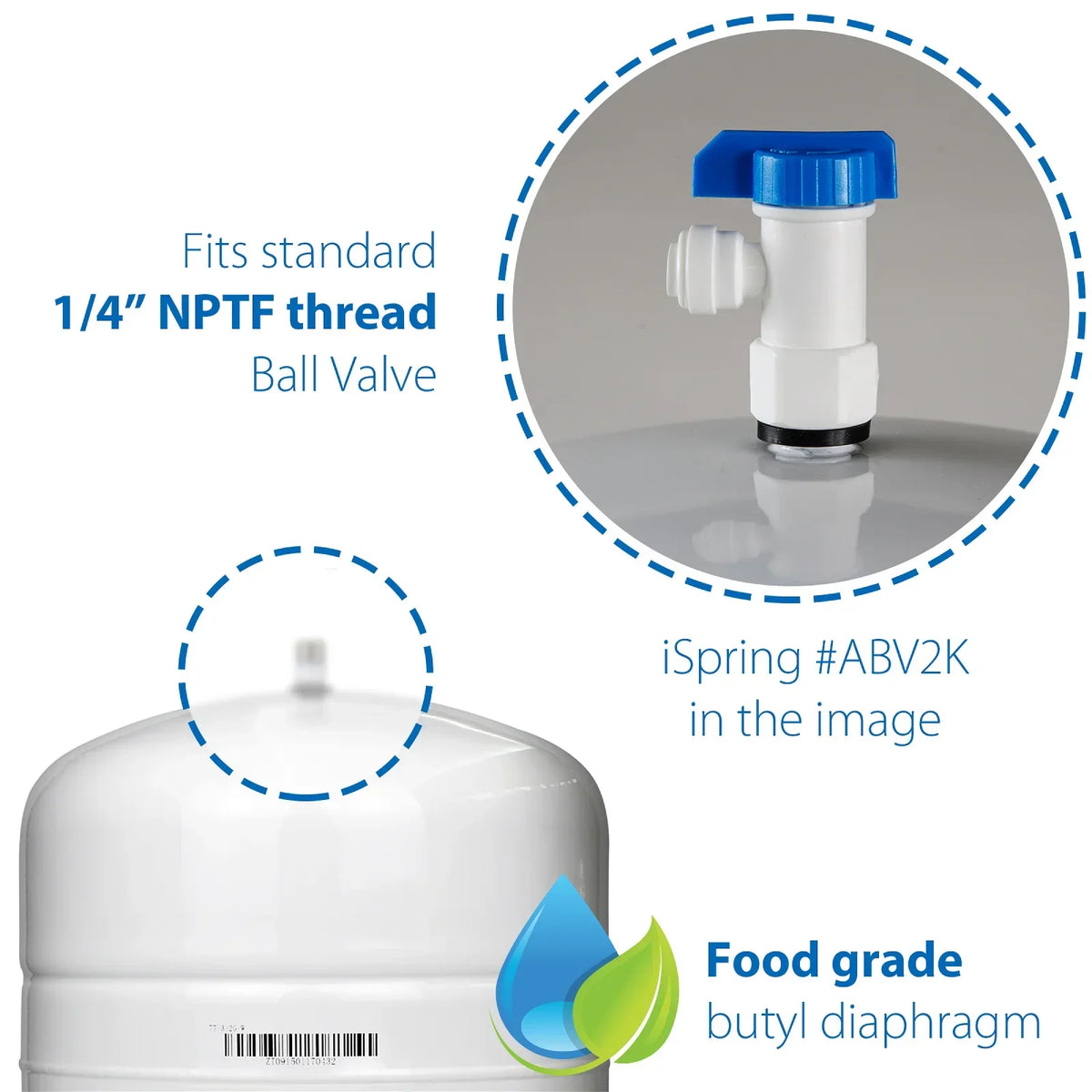 Osmosis for Storage Residential iSpring Systems liquid Gallon Reverse (RO) Pre-Pressurized Tank T55M 5.5