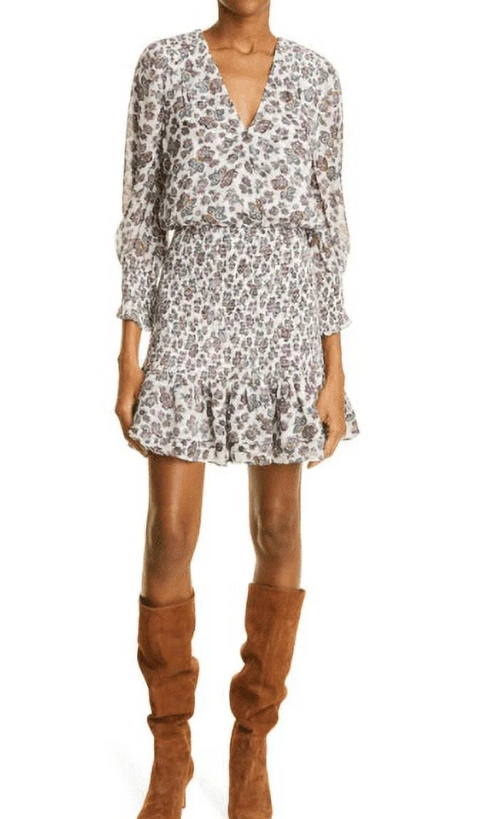 Beard Women's Floral 2 Smocked Chiffon Minidress, Saera Print Veronica