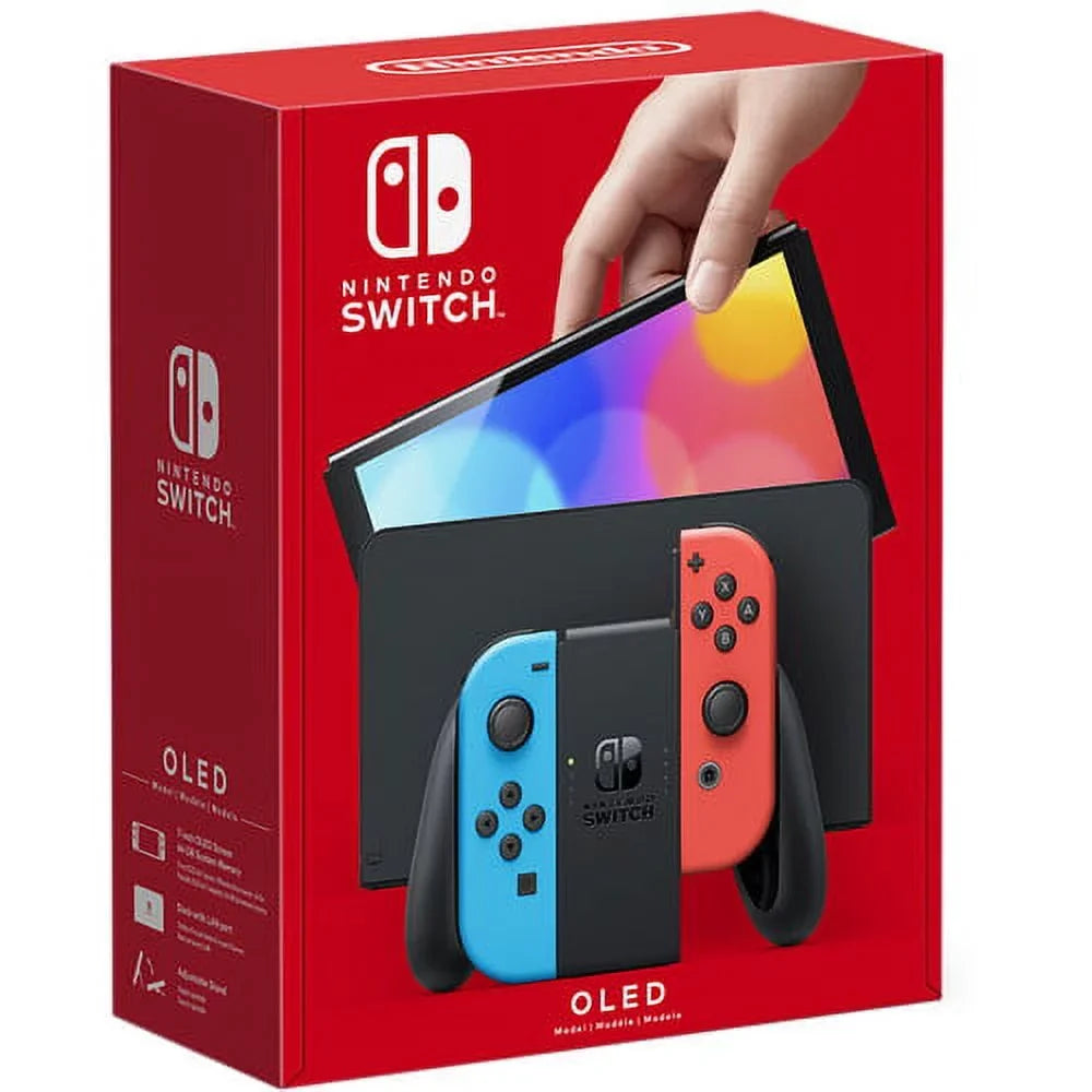 Game Switch OLED with Snap Nintendo Pokemon Neon Blue/Red