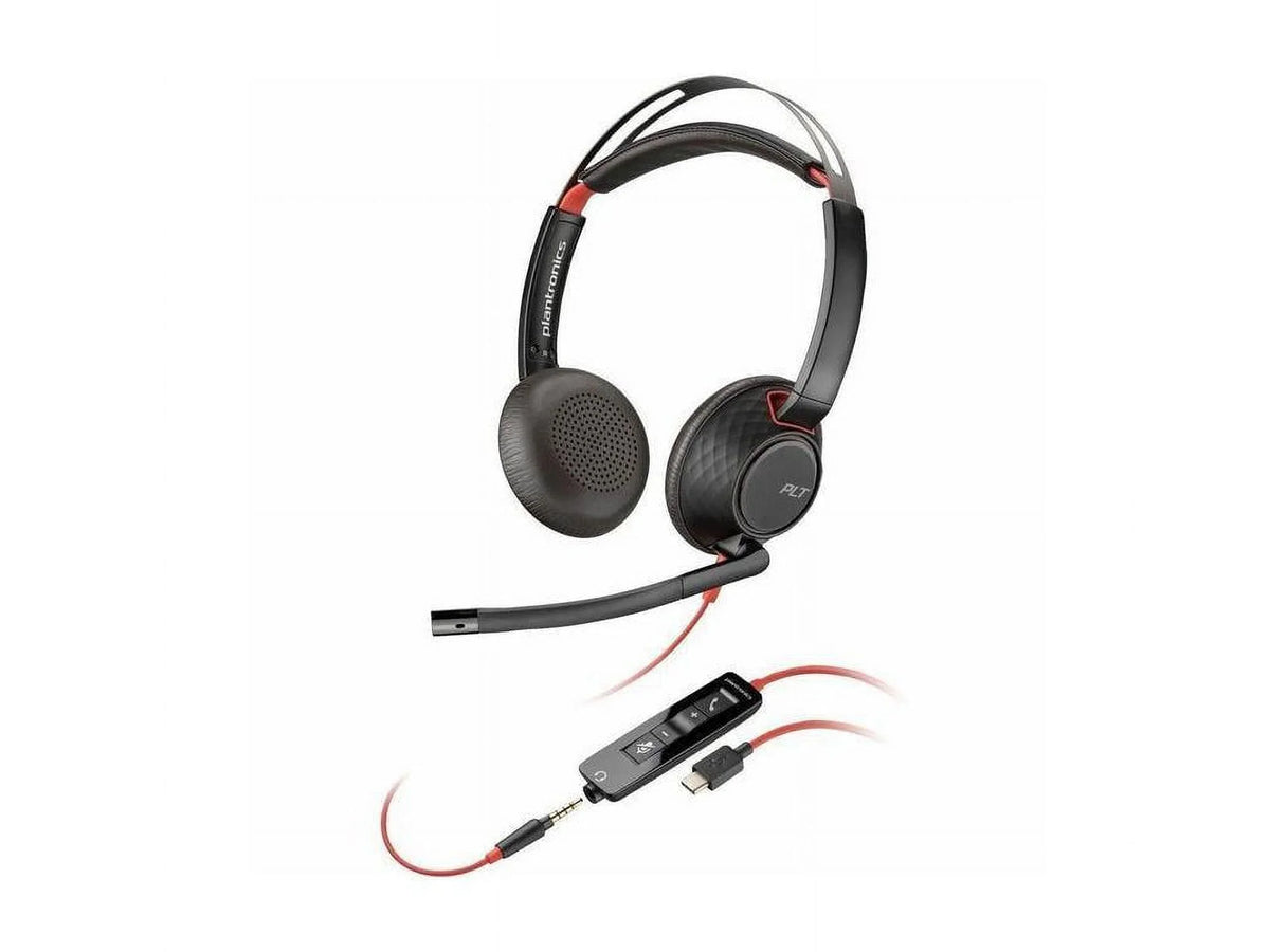 Poly 3.5mm - Mini-phone - USB Headset Adapter 7.10 + - - (3.5mm) Cable 32 Plug Omni-directional, Binaural C, + Stereo ft USB-C/A Stereo Blackwire - - 5220 Ohm - Wired On-ear - Type - Ear-cup ... USB-C