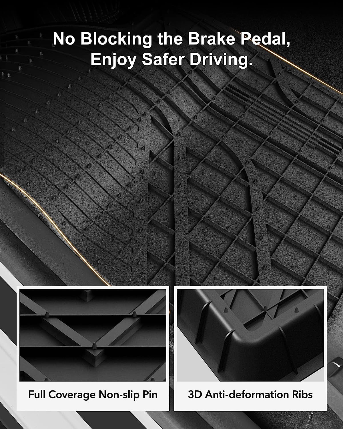 Tesla Floor climate Liner 2020-2023 Floor Fit for Tesla Mats Y & TPE Mats Cargo Y Trunk Liner 1st&2nd Car All Black and Row Model Custom for 3W