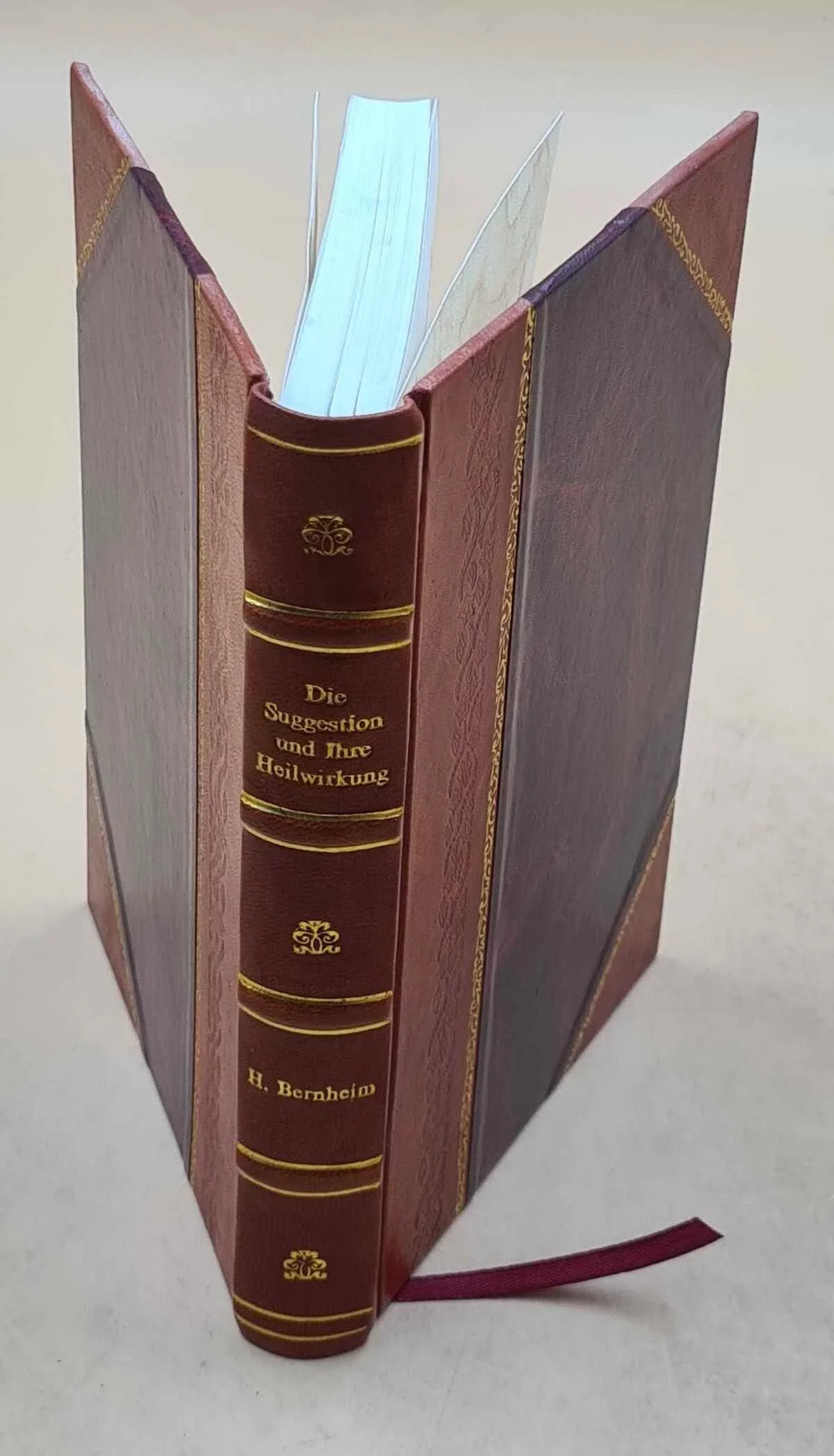 ihre Die [Leather ; Freud. deutsche Bound] von Bernheim Volume Heilwirkung von Suggestion / autorisirte und Sigm. H. 1889 v.2 Ausg. v.2.
