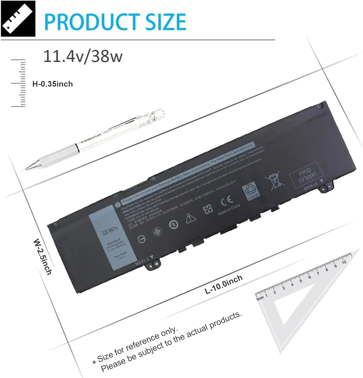 F62G0 13 039DY5 Inspiron in 1, P83G 7000 39DY5 Replacement 2 P91G001 P87G 13 y Boyuteceer for P83G001 P91G