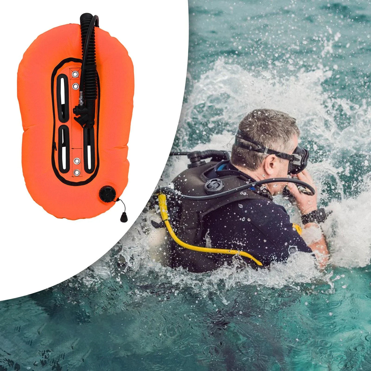 harayaa Donut Set Diving Scuba Diving Snorkeling Freediving Wing Orange for BCD Tank Single
