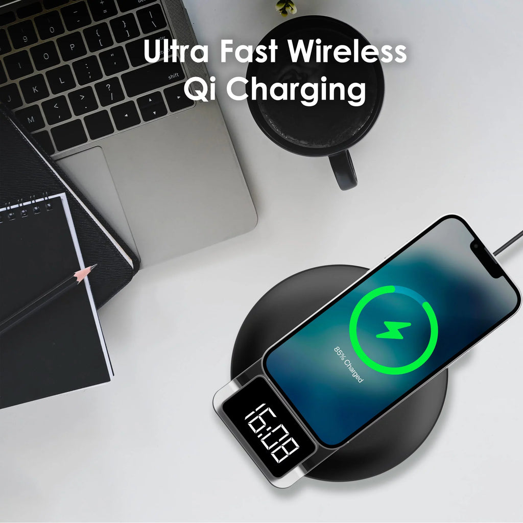 Lamps Station, RS7 Touch Charging Black - Wireless 3-in-1 Control, Table-Desk Rexing